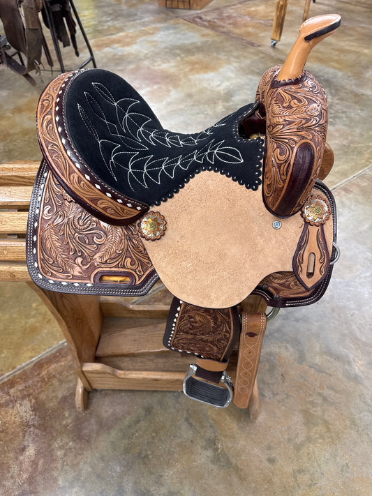 Cowboy Pro Youth Barrel Saddle, 12" Seat