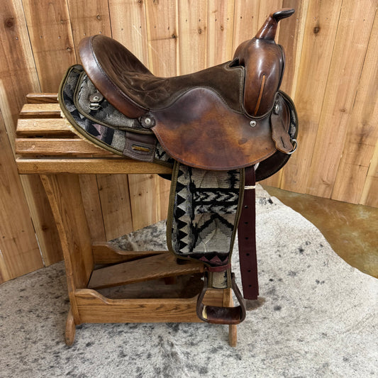 Used Big Horn Leather/Cordura Combo Saddle, 15" Seat