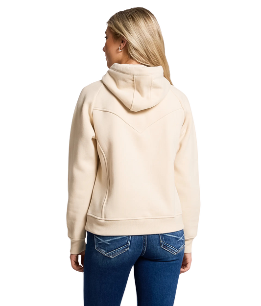 Kimes Women's Ella Hooded Henley Natural Sweatshirt