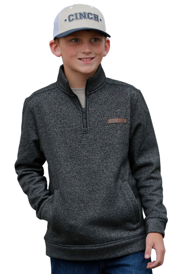 Cinch Boy's Black 1/2 Zip Pullover