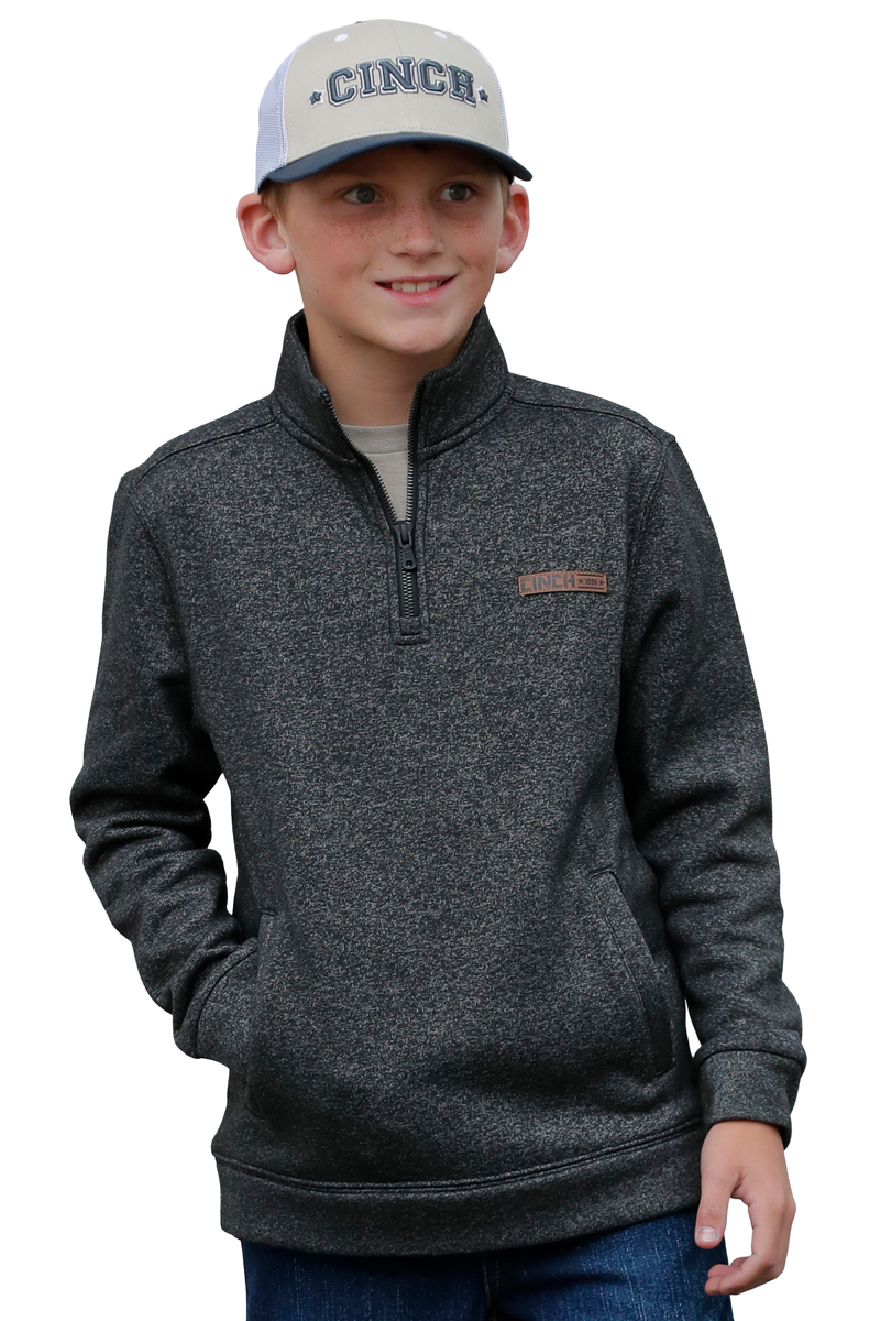 Cinch Boy's Black 1/2 Zip Pullover