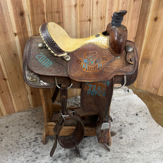 Used Double J Roper Saddle, 15.5" Seat