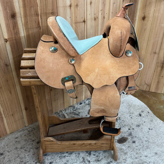Circle Y Josey-Mitchell Youth Avenger Barrel Saddle, 12" Seat (Demo)