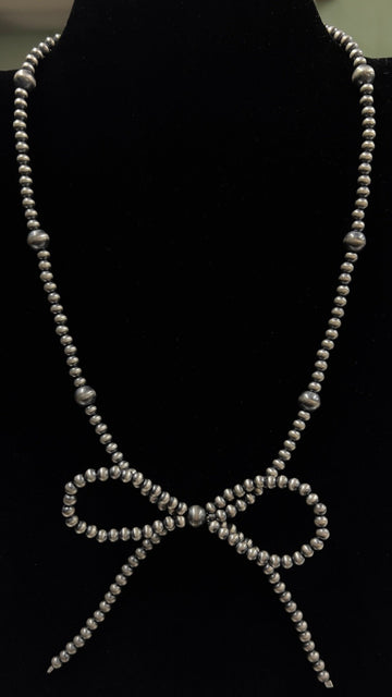 Navajo Pearl Bow Tie Necklace-18"