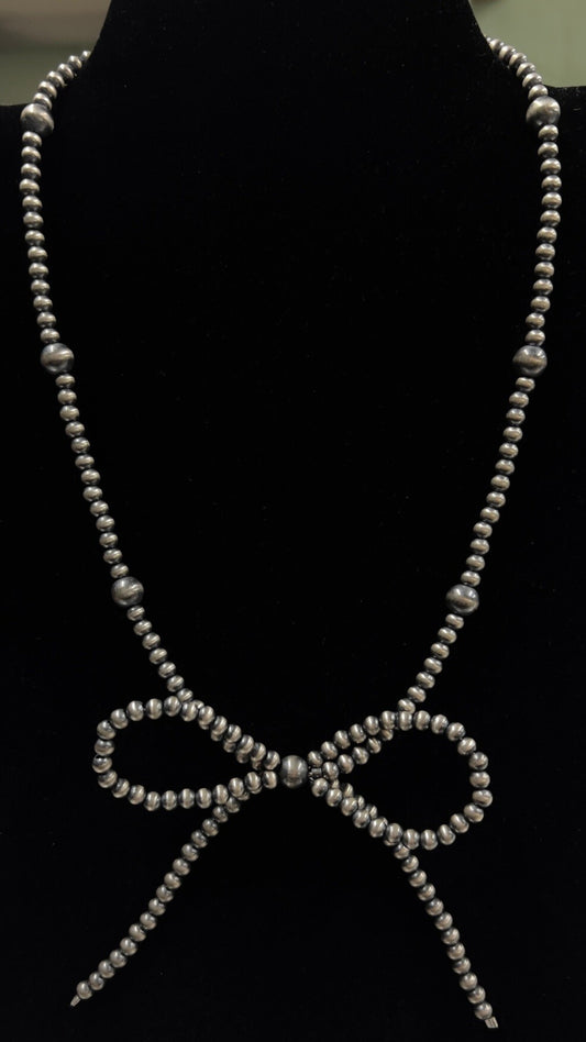 Navajo Pearl Bow Tie Necklace-18"