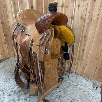 Used Heart O Texas Seat Rig Rancher Saddle, 14" Seat