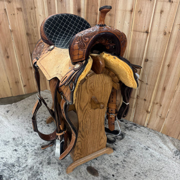 Used Cowboy Pro Barrel Saddle, 17" Seat