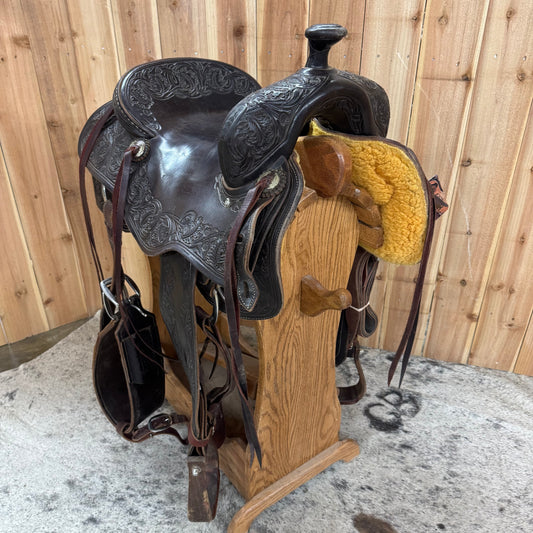 Used Jeff Smith Cowhorse Saddle, 16" Seat