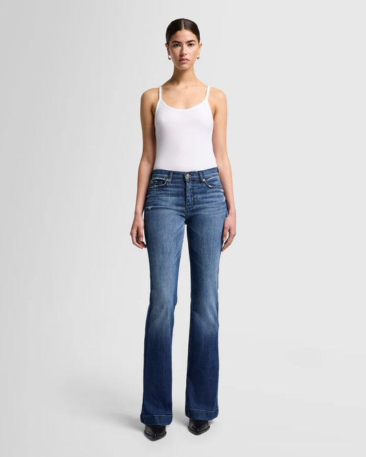7 for all Mankind Women's Dojo Lake Blue Trouser Jeans
