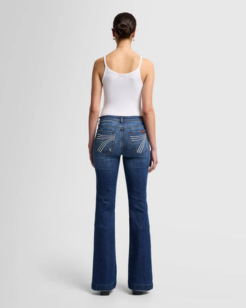 7 for all Mankind Women's Dojo Lake Blue Trouser Jeans