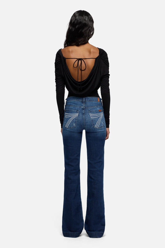 7 for all Mankind Women's Dojo Lake Blue Trouser Jeans