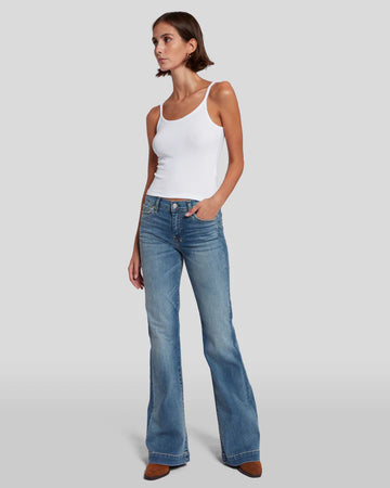 7 for all Mankind Women's Dojo Tailorless Distressed Authentic Light Trouser Jeans