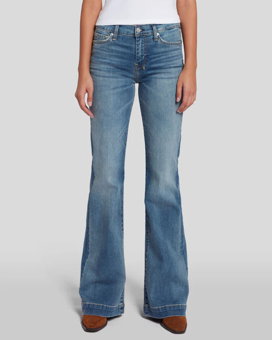 7 for all Mankind Women's Dojo Tailorless Distressed Authentic Light Trouser Jeans