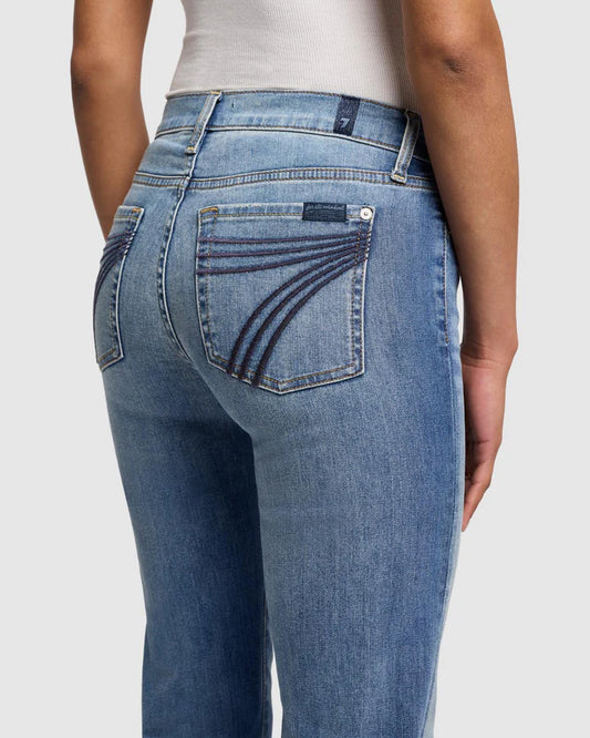 7 for all Mankind Women's Dojo Distressed Authentic Light Trouser Jeans