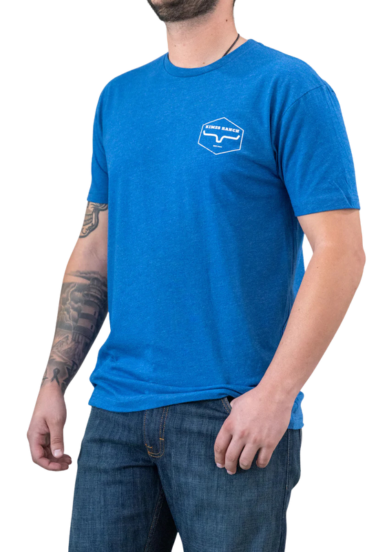 Kimes Men's Heather Cool Blue Wooden Hex T-Shirt