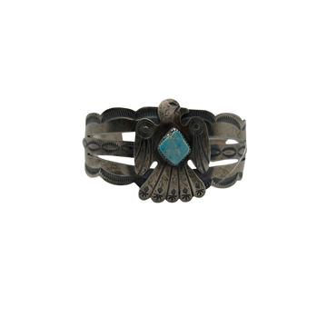 Tim Yazzie MT Turquoise & Sterling Silver Thunderbird Bracelet