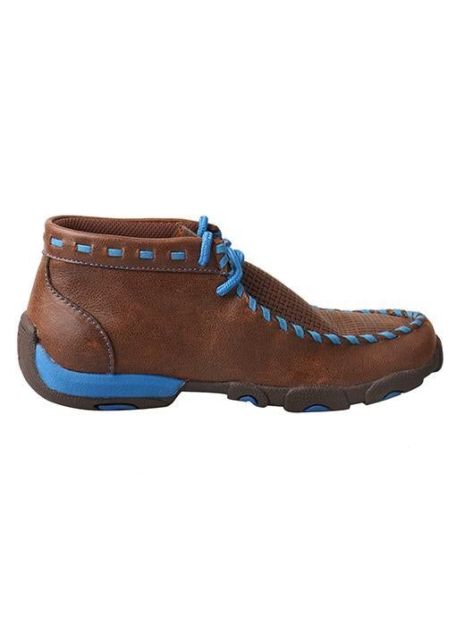 Twisted X Youth Driving Moc Brown & Blue