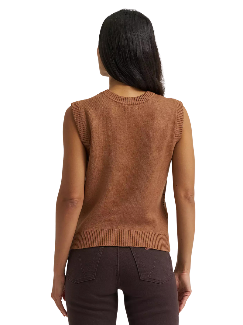 Wrangler Women's Horse Brown Sweater Vest
