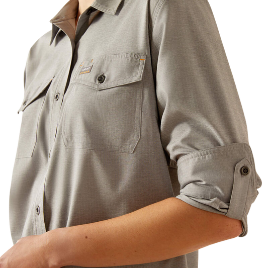 Ariat Women's Rebar Made Tough VentTEK DuraStretch Charcoal Heather Work Shirt