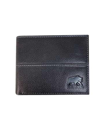 Berne Men's Pebble Grain Leather Stitched Bifold Wallet
