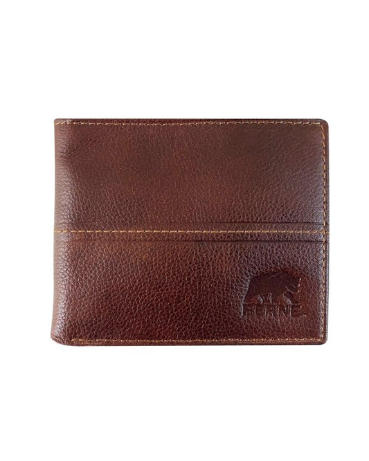 Berne Men's Pebble Grain Leather Stitched Bifold Wallet