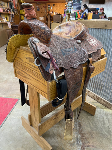 Used Scott Thomas Team Roper Saddle, 15" Seat