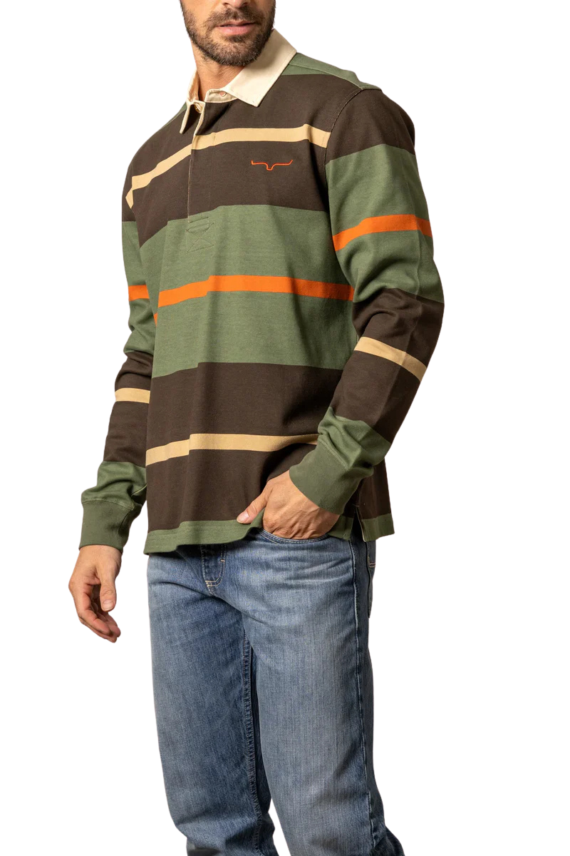 Kimes Men's Army Green Bulldog Rugby Shirt