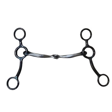 Dutton 2 Piece Smooth Bar 1" Short Cheek Swept Back Gag Bit