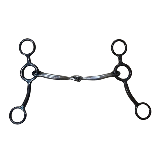 Dutton 2 Piece Smooth Bar 1" Short Cheek Swept Back Gag Bit