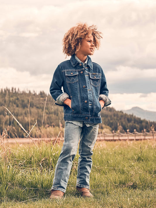 Wrangler Boy's Cowboy Cut Unlined Denim Jacket-Prewashed