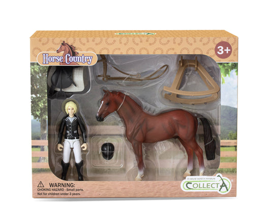 Lady Tournament Rider & Horse w/Accessories Set