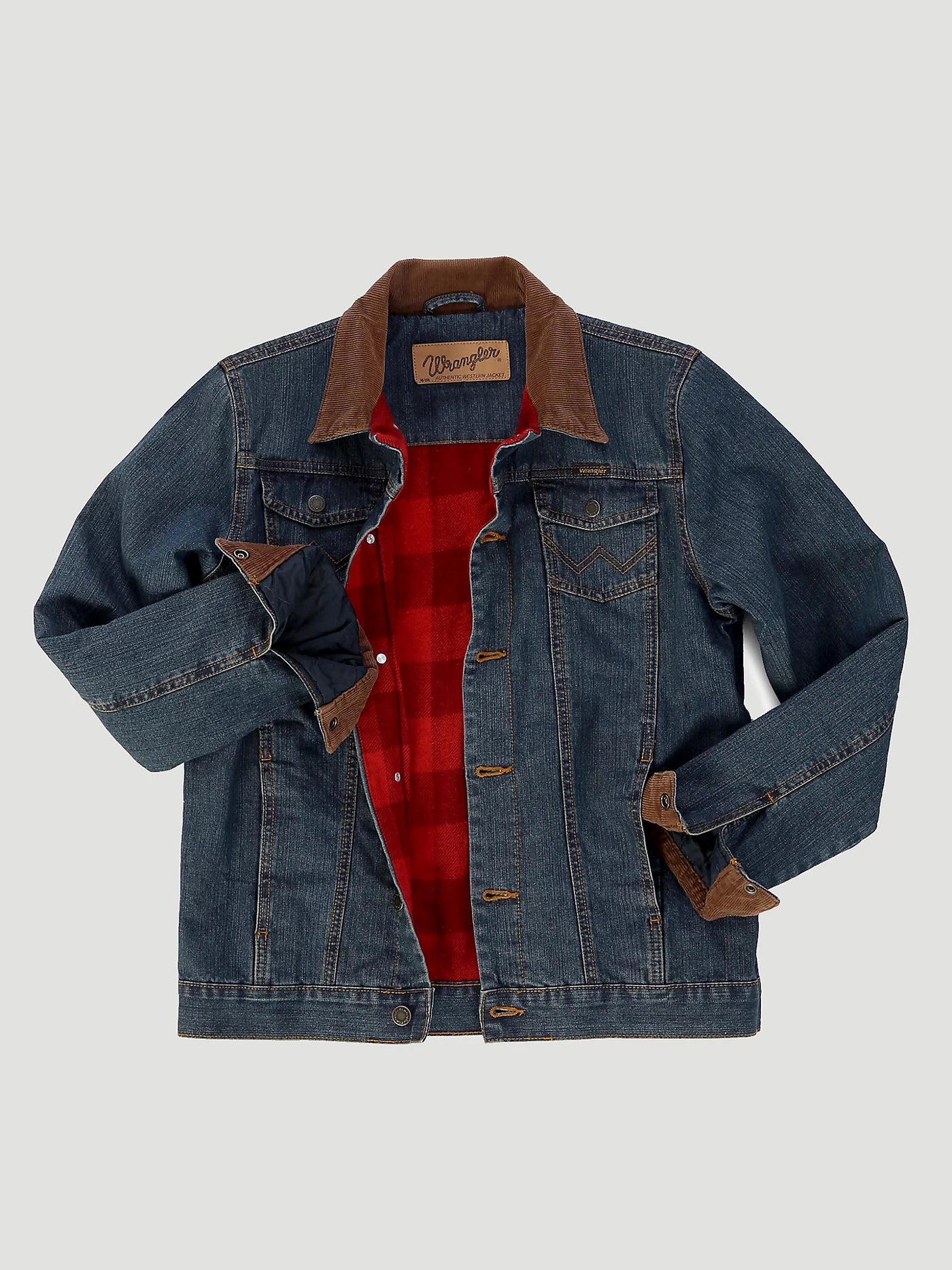 Wrangler Boy's Blanket Lined Denim Jacket-Rustic Blue