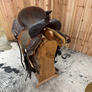 Used R Bar B Barrel Saddle, 14" Seat