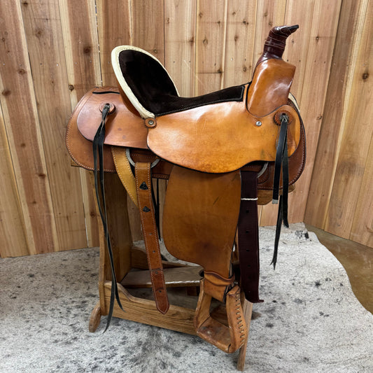 Used Lamb A Fork Ranch Saddle, 15.5" Seat