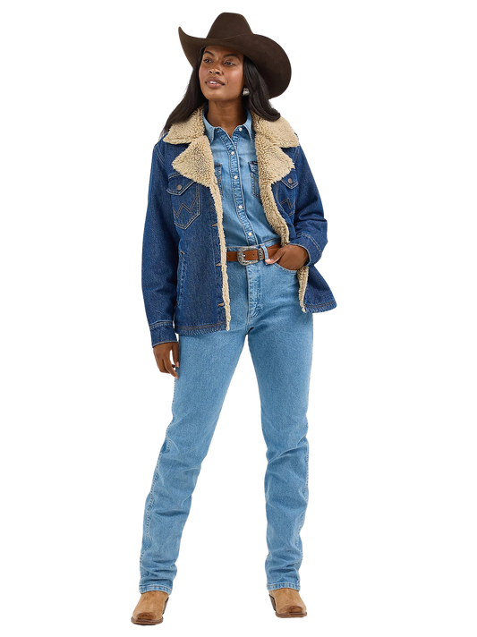 Wrangler Women's Western Sherpa Lined Denim Range Coat