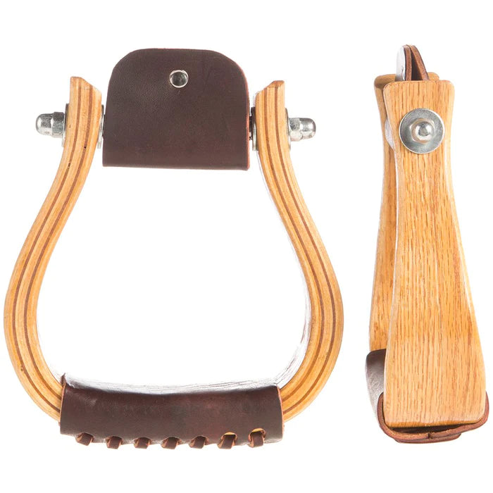 2" Oak Wood Bell Stirrups