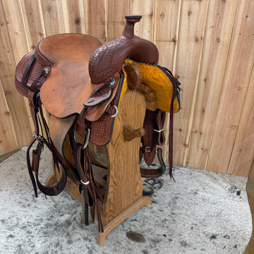 H R Ranch Cutter Saddle, 16.5" Seat (Demo)