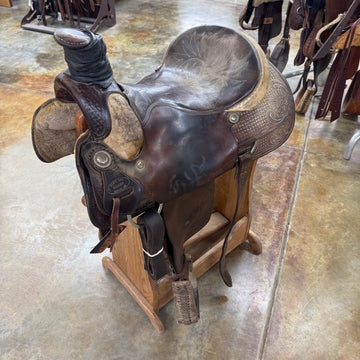 Used Rusty Nail Maker Roper Saddle, 15" Seat