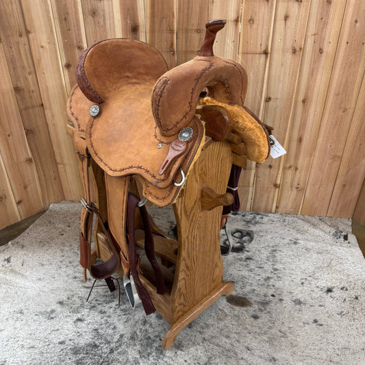 R Bar B Barrel Saddle, 15" Seat