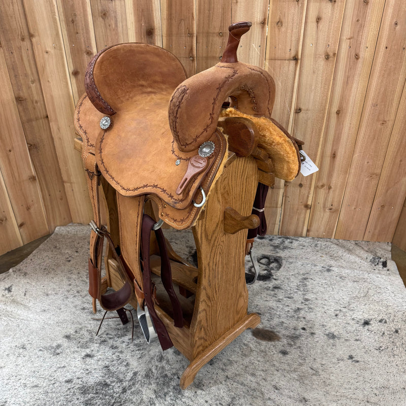 R Bar B Barrel Saddle, 15" Seat