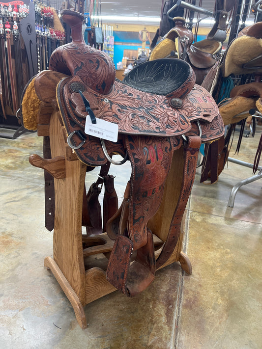Used Sloan Diamond S Roper Saddle, 14" Seat