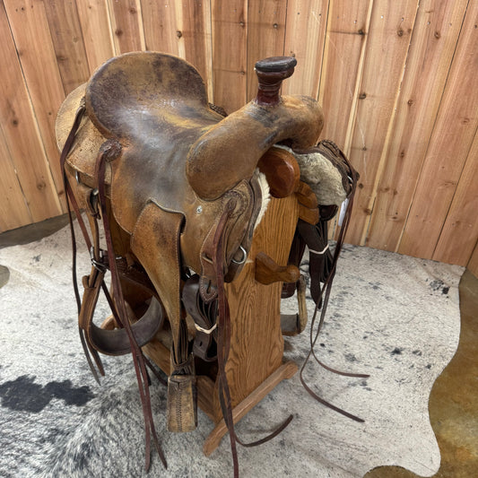 Used R Bar B Workhorse Seat Rig Ranch Saddle, 15.5" Seat
