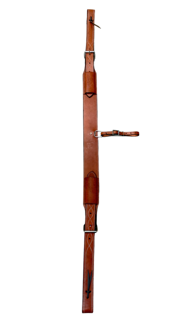 Chestnut Leather 3" Wide Back Cinch, Complete with Billets