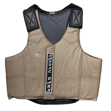 Saddle Barn Leather/Cordura Protective Adult Bull Riding Vest