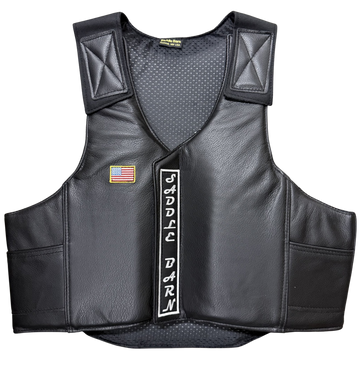 Saddle Barn Leather/Cordura Protective Youth Bull Riding Vest