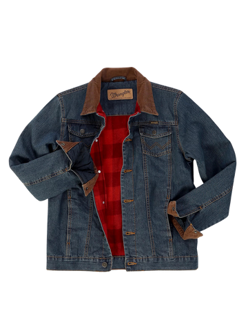 Wrangler Boy's Blanket Lined Denim Jacket-Rustic Blue