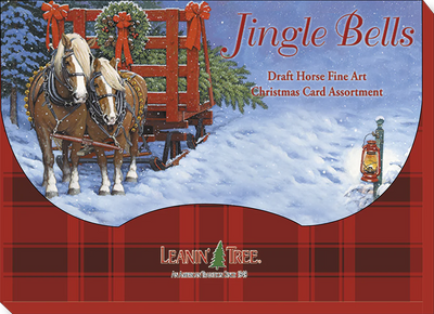 Leanin' Tree Jingle Bells Draft Horse Fine Art Christmas Card Assortment