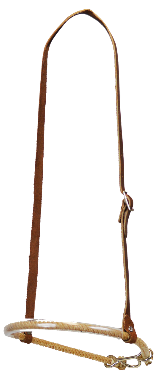 Plastic Covered Rope Tiedown Noseband w/Natural Leather