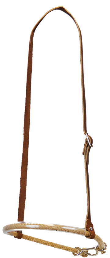 Plastic Covered Rope Tiedown Noseband w/Natural Leather