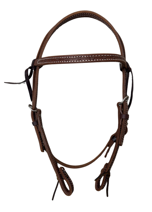 HR 5/8" Barbwire Tooled Heavy Oil Browband Headstall